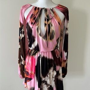 Blumarine Pink and Brown Keyhole Sundress